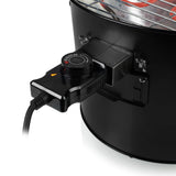Princess 112240 hybrid bucket barbecue | elektrisch | houtskool (zwart, ø 32 cm | incl. luxe bamboe serveer- en snijplank)