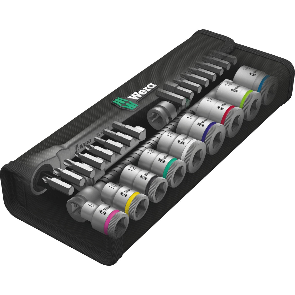 Wera 8100 sb 8 zyklop metal-ratelset, omschakelpal, 3 8 -aandrijving, metrisch , 29 -delig - 1 stuk(s) - 05004048001