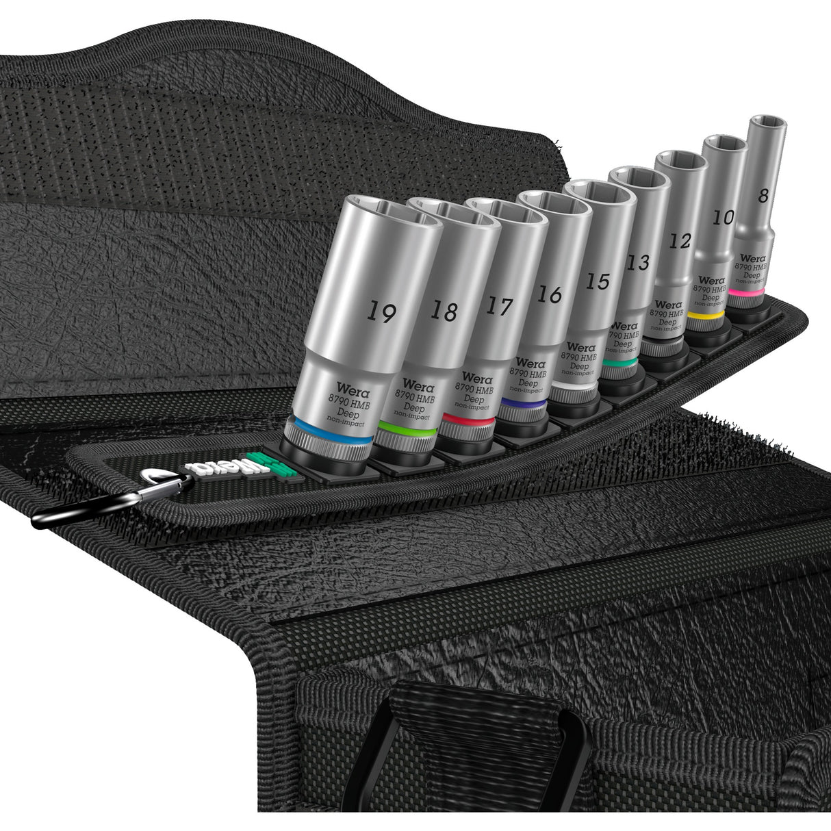 Wera belt b deep 1 doppen set, met 3 8 -aandrijving, 9‑delig dopsleutel (zwart)