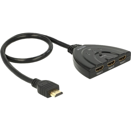Delock 3x hdmi naar 1x hdmi switch (zwart, 50 centimeter, 4k)