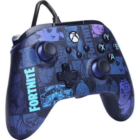 Powera advantage controller met kabel voor de xbox series x|s - fortnite: victory royale (donkerblauw, xbox series x|s, xbox one, pc)