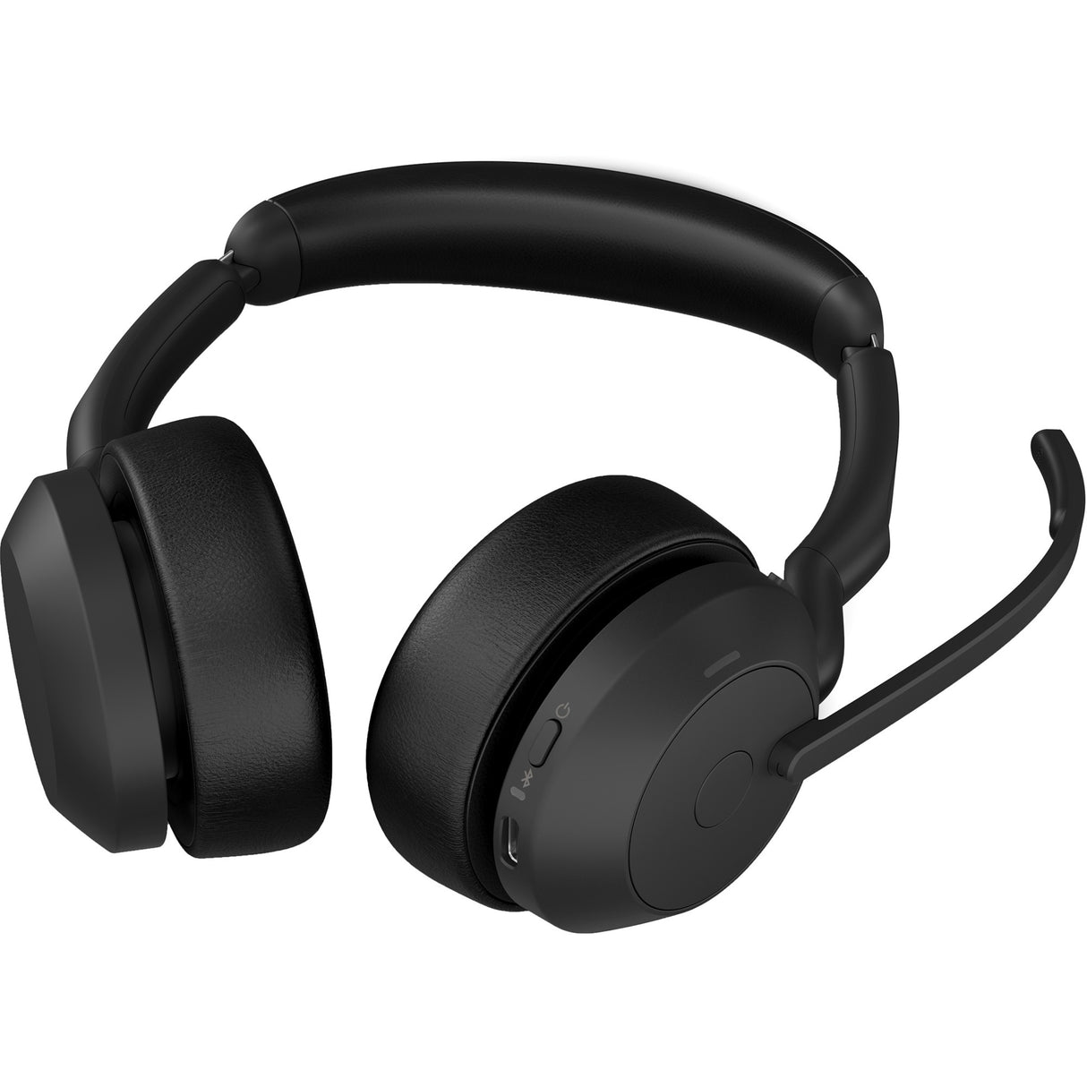 Jabra evolve2 55 - link390c ms stereo met oplaadhouder on-ear headset (zwart, stereo, microsoft teams, usb-c, link380c)