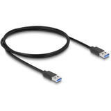 Delock externe 3-poort usb-hub met borgschroef (zwart)