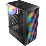 Antec ax27 rgb elite midi tower behuizing (zwart | 3x usb-a | tempered glass)
