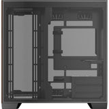 Antec c8 curve wood midi tower behuizing (zwart houtkleur | 2x usb-a | 1x usb-c | tempered glass)