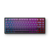 Mchose g75 pro tri-mode black purple gradient matcha latte v2 gasket structure mechanical, gaming toetsenbord (zwart paars, us lay-out, huano matcha latte v2, 75%, rgb, hot swap, side engraved pbt, draadloos bluetooth usb-c)