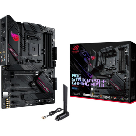 Asus rog strix b550-f gaming wi-fi ii socket am4 moederbord (zwart, raid, gb-lan, wi-fi 6, bt, sound, atx)
