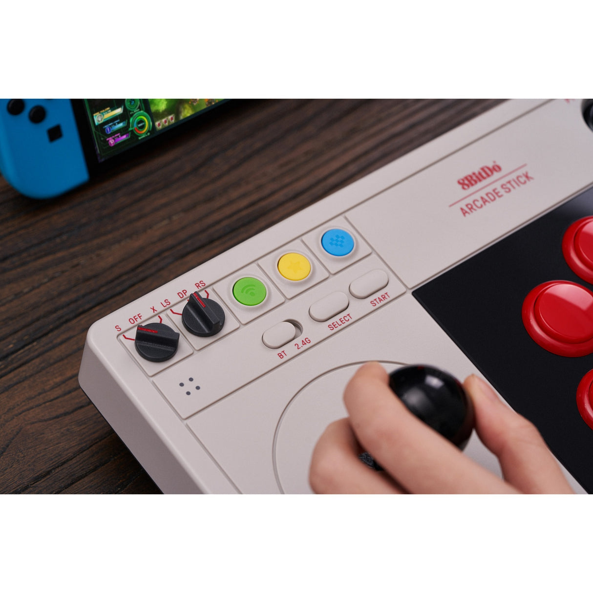 8bitdo arcade stick gamepad (grijs)