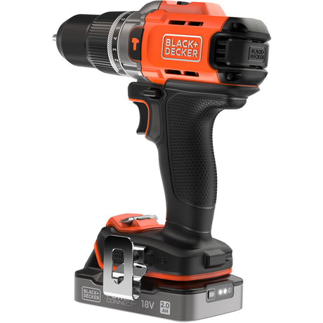 Black+decker 18v schroefklopboormachine + 18v excentrische schuurmachine bundel (zwart oranje)