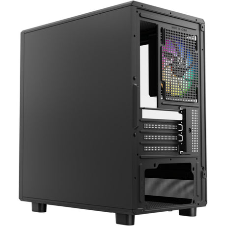 Xyz pc gear atom midi tower behuizing (zwart | 2x usb-a | 1x usb-c | tempered glass)