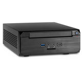Inter-tech itx mw-02 ii htpc behuizing (zwart | 1x usb-a | 1x usb-c)