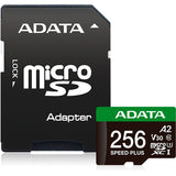 Adata speed plus microsdxc 256 gb geheugenkaart (uhs-i u3, class 10, v30, a2)