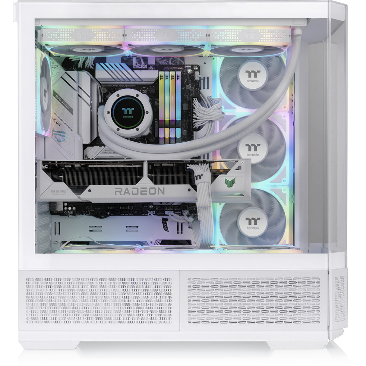 Thermaltake view 370 tg argb snow midi tower behuizing (wit | 2x usb-a | 1x usb-c | rgb | tempered glass)