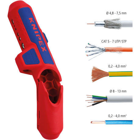 Knipex universeel ontmantelingsgereedschap - ergostrip rechts - rood