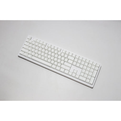 Ducky zero 6108 pure white rgb mechanisch gaming toetsenbord (wit, us lay-out (qwerty), cherry mx2a blue, 100%, rgb leds, double-shot pbt, hot swap, 2.4ghz | bluetooth | usb-c)