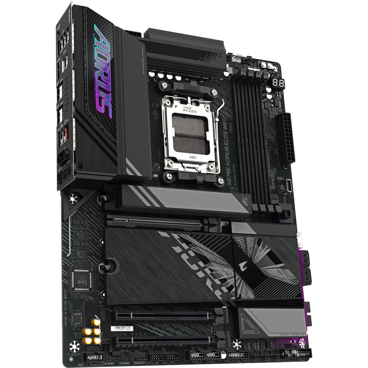 Gigabyte x870e aorus elite wifi7 socket am5 moederbord (zwart, raid, 2.5gb-lan, wi-fi 7, bt, sound, atx)