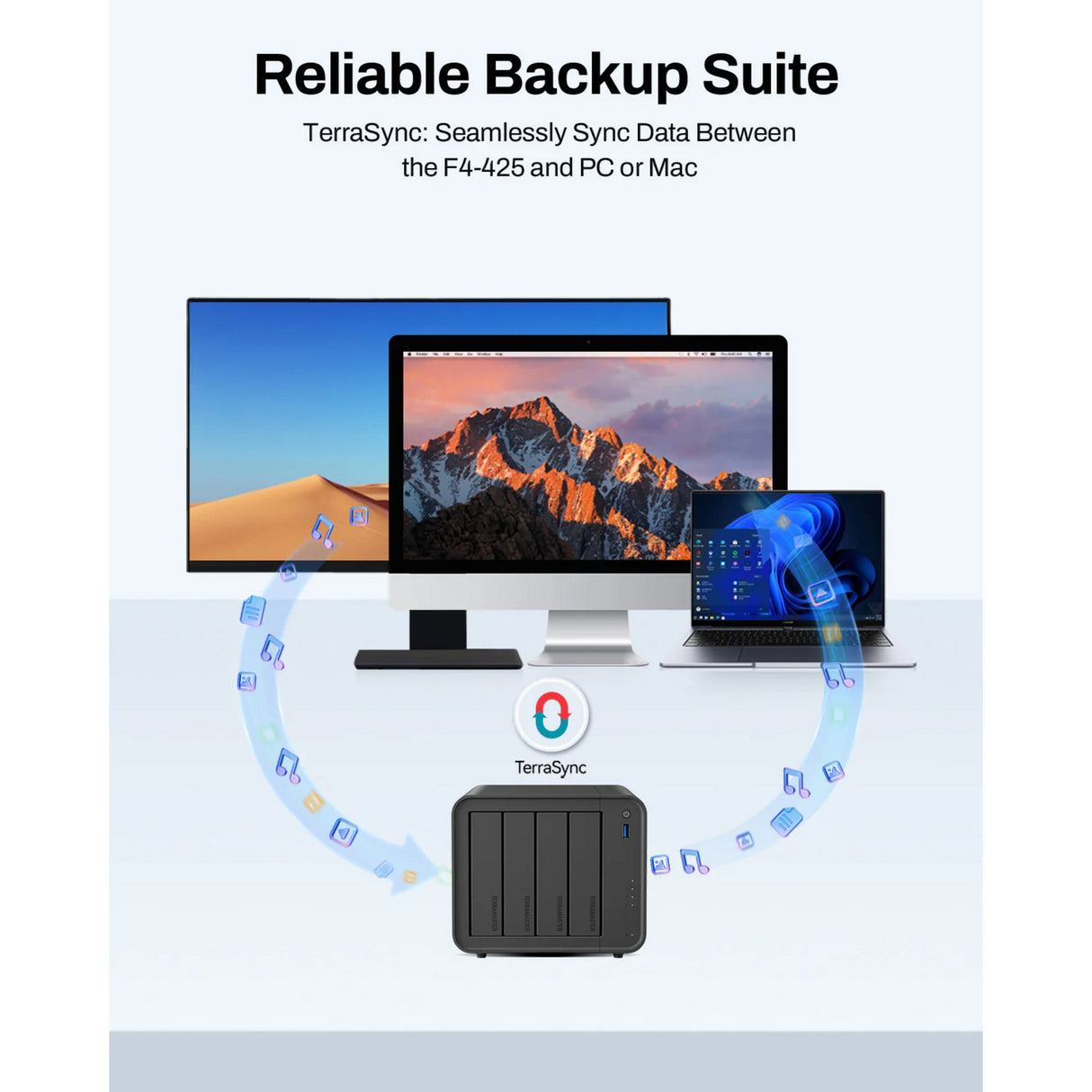Terramaster f4-424 nas (zwart, 1x rj-45 2.5gbe, hdmi)