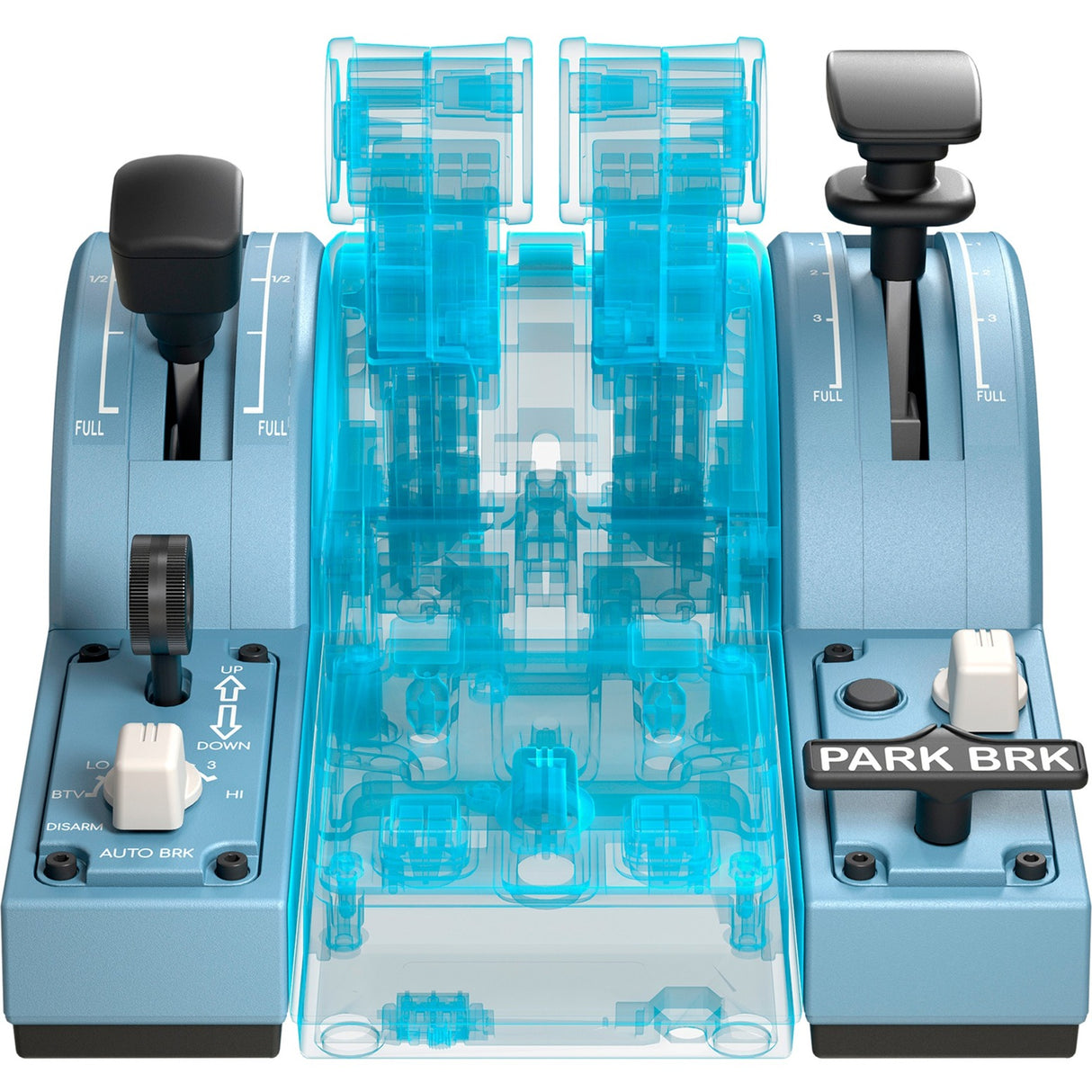 Thrustmaster tca quadrant add-on airbus edition gaming gasregelaar (blauwgrijs zwart, pc)