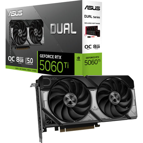 Asus dual geforce rtx 5060 ti oc 8g grafische kaart (zwart, 3x displayport, 1x hdmi)