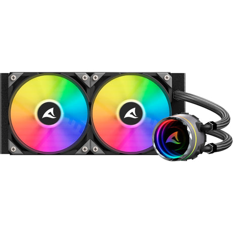Sharkoon s80 rgb waterkoeling (zwart, 4-pins pwm fan-connector)