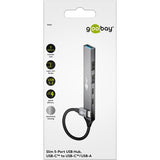 Goobay slanke usb-hub met 5 poorten, usb-c naar usb-c usb-a, 5 gbit s (lichtgrijs)