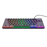 Trust gxt 867 acira 60% mini mechanisch gaming toetsenbord (zwart, us lay-out (qwerty), outemu red, 60%, rgb)