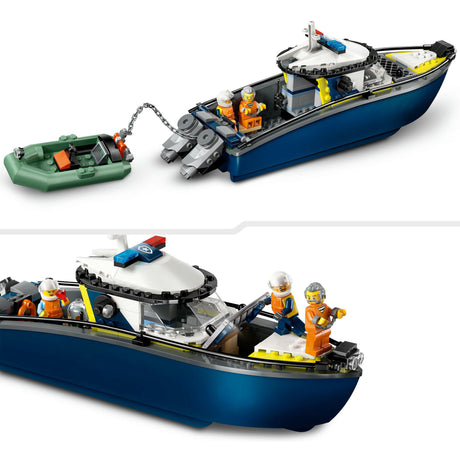 Lego ® city achtervolging met politieboot, drijft echt - 60456
