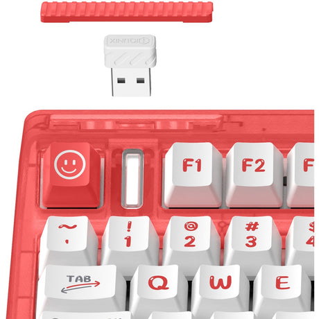 Iqunix og80 joy vendor wireless mechanical keyboard (rood, us lay-out (qwerty), cherry mx silent red, 80% (tkl), rgb leds, hot-swappable, pbt, 2.4ghz | bluetooth 5.1 | usb-c)