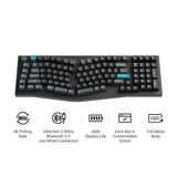 Keychron q13 ultra-m1 8k wireless custom mechanical keyboard (zwart, us lay-out (qwerty), silk pom red, 96%, rgb, hot swap, 8k, 2.4 ghz | bluetooth 5.2 | usb-c)