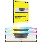 Corsair vengeance rgb 32 gb ddr5-6400 (2x 16 gb) werkgeheugen (wit, cmh32gx5m2b6400c36w, xmp 3.0)