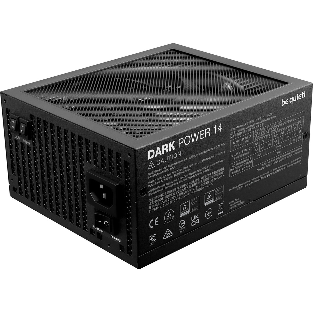 Be quiet! dark power 14 modulaire 1200 watt voeding (zwart, 2x 12v-2x6, 4x pcie)
