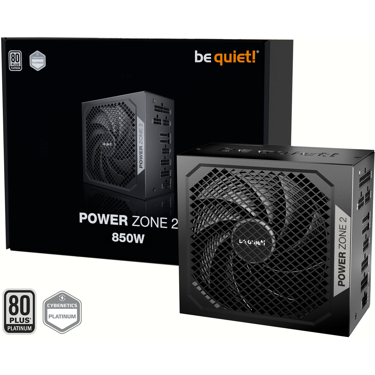 Be quiet! power zone 2 modulaire 850 watt voeding (zwart, 1x 12v-2x6, 3x pcie)