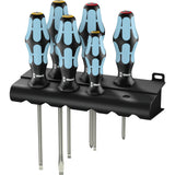Wera 3334 6 schroevendraaier-set, rvs + houder, 6‑delig (zwart blauw)