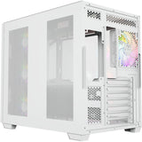 Xyz pc gear qubex midi tower behuizing (wit | 2x usb-a | 1x usb-c | tempered glass)