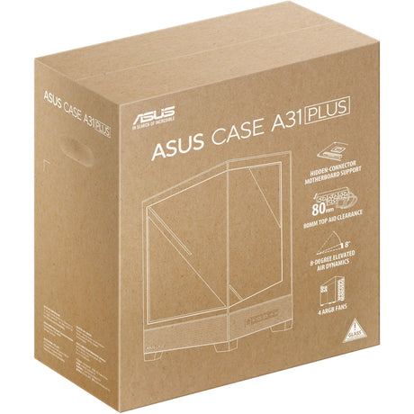 Asus a31 plus midi tower behuizing (wit | 2x usb-a | 2x usb-c | tempered glass)