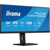 Iiyama prolite xub3493wqsu-b6 34 ultrawide monitor (zwart (mat), 2x hdmi, displayport, 2x usb-a, usb-b, 2x usb-c)