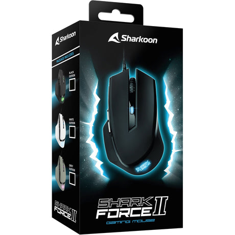 Sharkoon shark force ii gaming muis (zwart, 400 - 4200 dpi, meerkleurige leds)