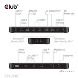 Club 3d 14-1 usb-c quad display dockingstation (zwart)