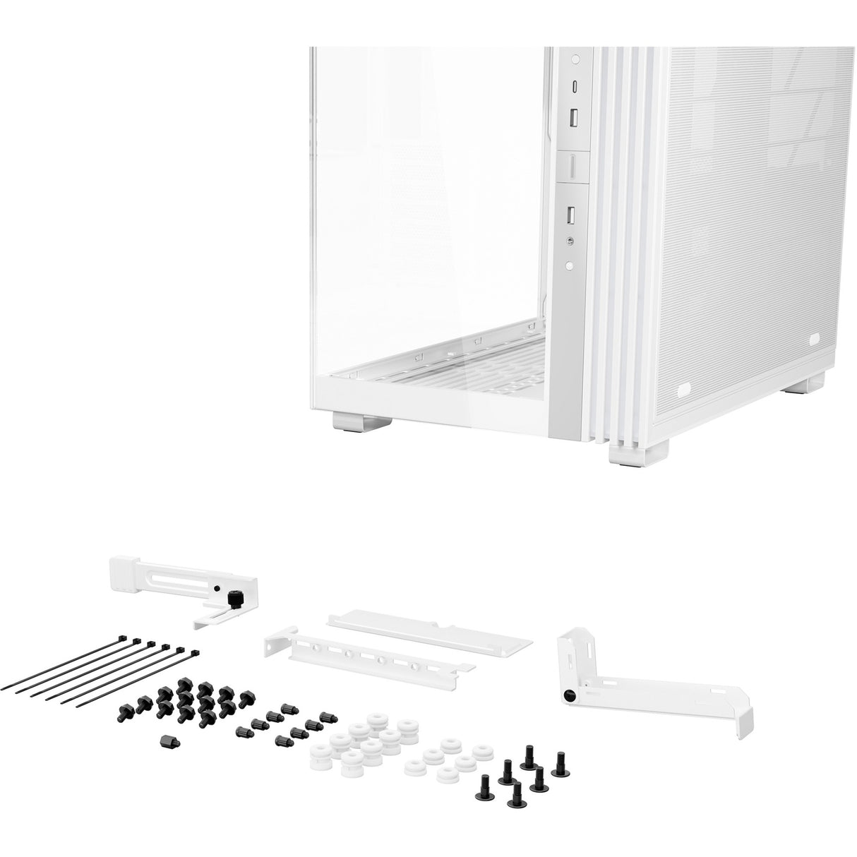 Be quiet! light base 600 dx midi tower behuizing (wit | 2x usb-a | 1x usb-c | rgb | tempered glass)