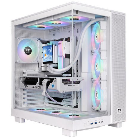 Thermaltake view 380 xl tg argb snow midi tower behuizing (wit | 2x usb-a | 1x usb-c | rgb | window)
