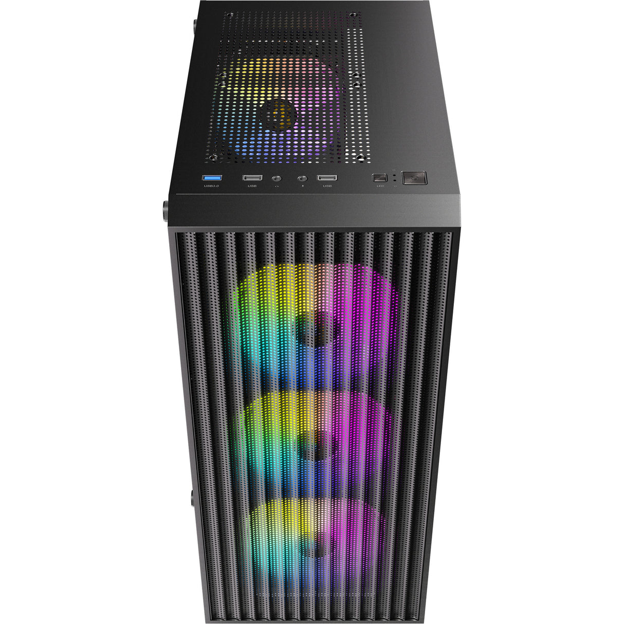Antec ax27 rgb elite midi tower behuizing (zwart | 3x usb-a | tempered glass)