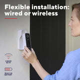 Trust draadloze video deurbel - doorcam-3000 - accu oplaadbaar met usb-c - 2k 3mp - geen abonnementskosten - inclusief chime - deurbel met camera - wit