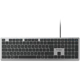 Kensington kb515 eq usb-c usb-a wired keyboard (grijs, us-international lay-out (qwerty), scissor switches, 100%)