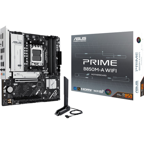 Asus prime b850m-a wifi socket am5 moederbord (2.5gb-lan, wi-fi 6e, bt, sound, µatx)