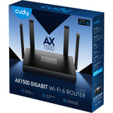 Cudy ax1500 gigabit wi-fi 6 router (zwart, app)