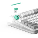 Iqunix og80 wormhole wireless mechanical keyboard (grijs, us lay-out (qwerty), cherry mx brown, 80% (tkl), rgb leds, hot-swappable, pbt, 2.4ghz | bluetooth 5.1 | usb-c)