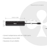 Club 3d csv-2555 7-1 usb-c naar hdmi hub (zwart, 4k60hz, pd3.1 140w, usb-a, usb-c, lan, microsd)