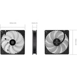 Silverstone air penetrator 184i argb case fan (zwart, 180 x 180 x 32 mm, pwm)