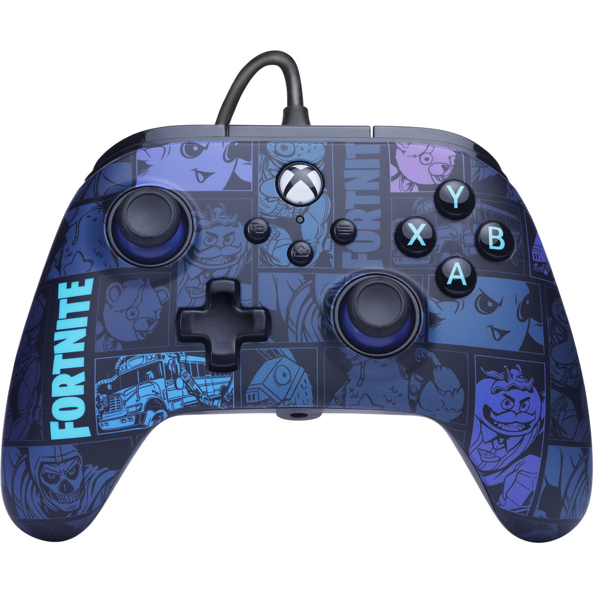 Powera advantage controller met kabel voor de xbox series x|s - fortnite: victory royale (donkerblauw, xbox series x|s, xbox one, pc)