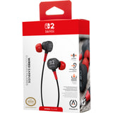 Powera bedrade oordopjes voor nintendo switch 2 in-ear (zwart rood, nintendo switch 2, nintendo switch, nintendo switch - oled model, nintendo switch lite)
